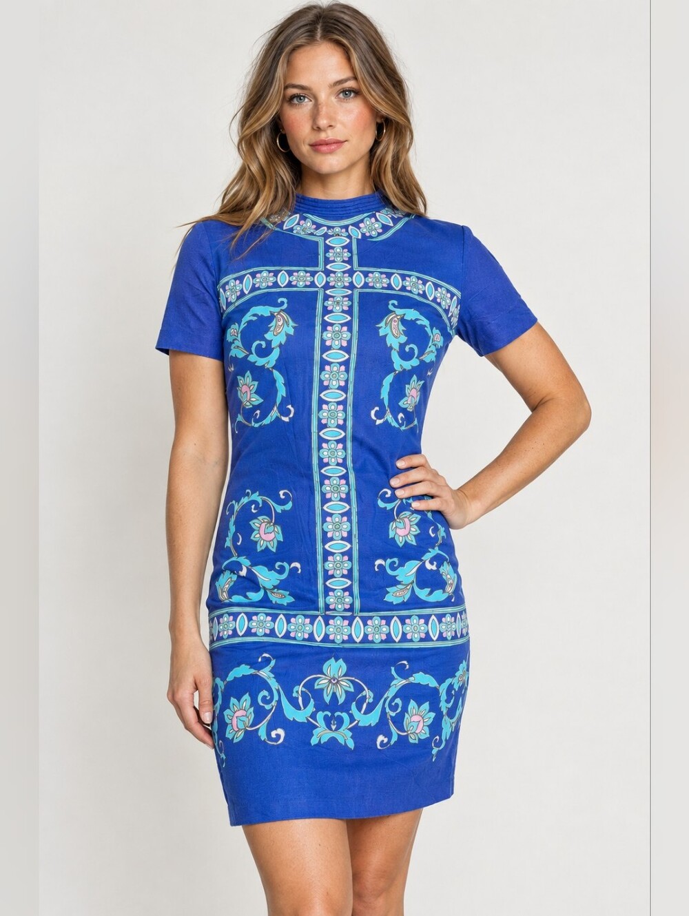Vintage 60s Alfred Shaheen Shift Dress Size 6